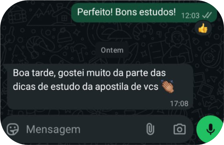 Feedback de aluno - material focado no edital