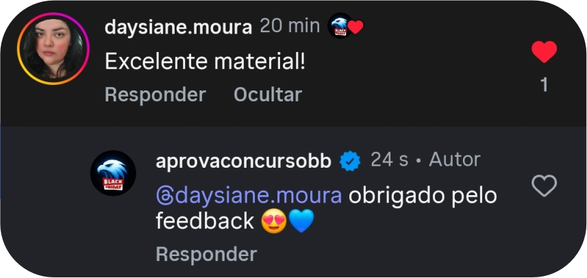 Feedback de aluno - dicas de estudo