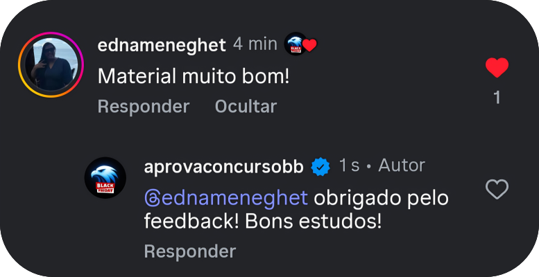 Feedback de aluno - comprei e indico